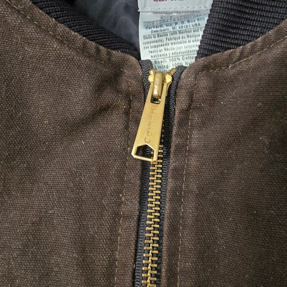 Carhartt Mens‎ 2XL Duck Detroit Vest Brown Quilted Lined Zip Front Workwear Warm - Picture 5 of 9